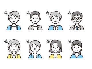 ビジネスパーソンの人物アイコン・アバターアイコンセット