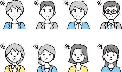 ビジネスパーソンの人物アイコン・アバターアイコンセット