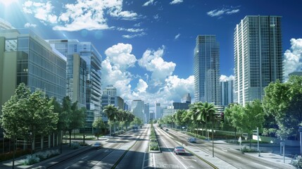 Fototapeta premium Miami Buzz. Urban Business District