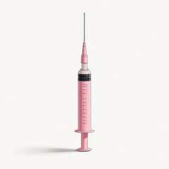 Pink Syringe Medical Illustration
