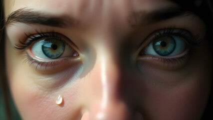 Naklejka premium Emotional Tear Reflection