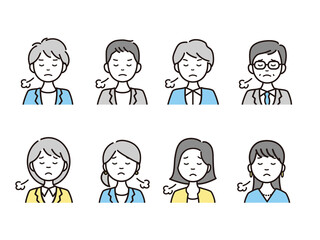 ビジネスパーソンの人物アイコン・アバターアイコンセット