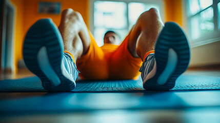 Focused Core Workouts with Sit-Ups, Highlighting Determination