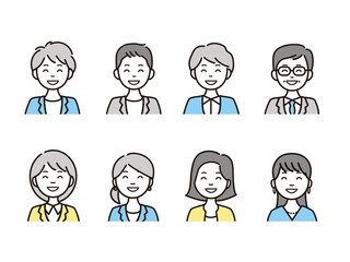 ビジネスパーソンの人物アイコン・アバターアイコンセット