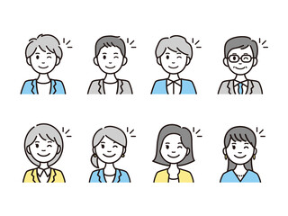 ビジネスパーソンの人物アイコン・アバターアイコンセット