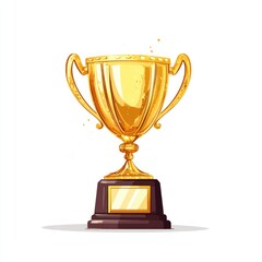 Golden trophy, award, victory, achievement, success.