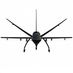 3d render military black  drone isolated on white background