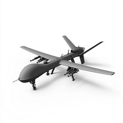 3d render military black  drone isolated on white background