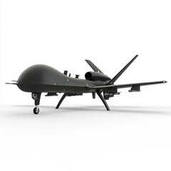 3d render military black  drone isolated on white background