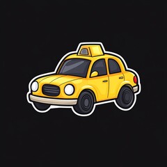 Obraz premium Classic Yellow Taxi Cab Illustration