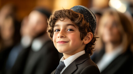 Jewish Bar Mitzvah Celebration with Family Gatherings