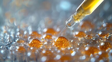 Injections of neural stem cells or neuroregenerative medicine are used to repair brain tissue in cases of neurodegenerative disorders. macro view up close. 