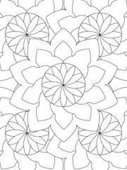 Fototapeta premium All these designs are hand-drawn and unique Beautiful Flowers black and white illustration for adult coloring book, This is a printable Beautiful Zentangle Coloring page for KDP Interior,