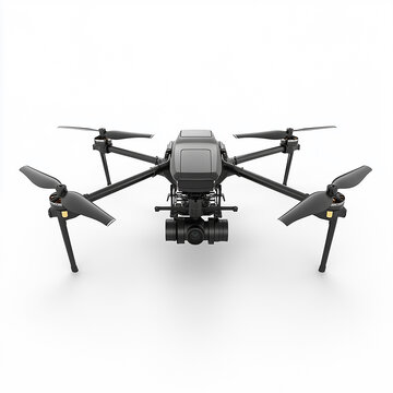 3d render agriculture black drone isolated on white background
