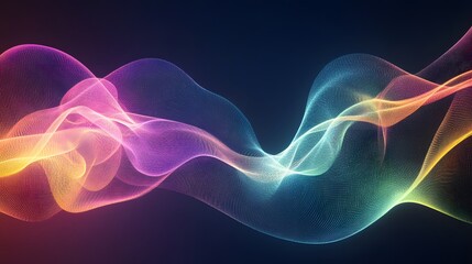 Fototapeta premium Abstract Colorful Waves Flowing Dark Background