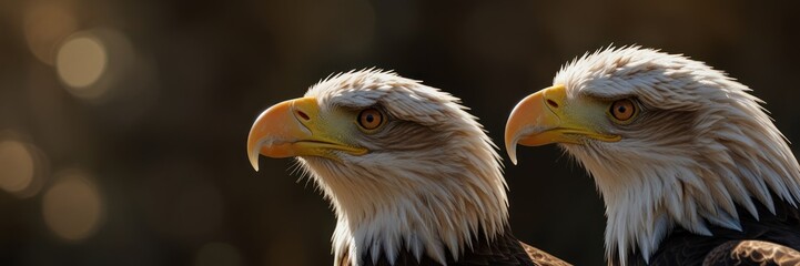 Obraz premium Two Majestic Bald Eagles Side By Side