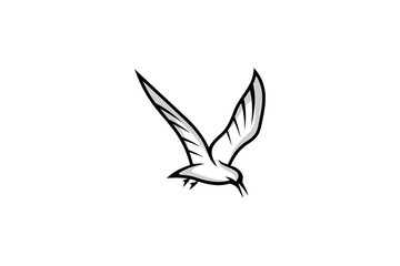 Beautiful Outline Bird Animal Logotype Nature Wildlife Logo Design