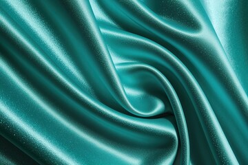 Obraz premium Floating Shimmering Turquoise Fabric Design with Soft Smooth Texture and Flowing Motion
