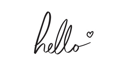 Obraz premium hello love heart black color shape calligraphy hand written script symbol sign happy valentine day 14 fourteen day february month icon friendship greeting design happiness card lifestyle celebration 