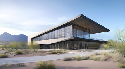 Sophisticated Office Complex with Expansive Glass Features and Modern Design