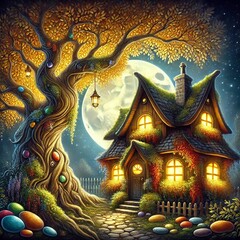 Fototapeta premium The Enchanted Glow of Moonlit Whimsy
