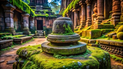 Macro Photography: Shiva Linga, Prasat Thneng Ruins, Koh Ker, Cambodia - Ancient Stone Detail