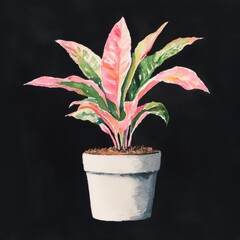 Fototapeta premium Caladium Plant Botanical Watercolor Illustration