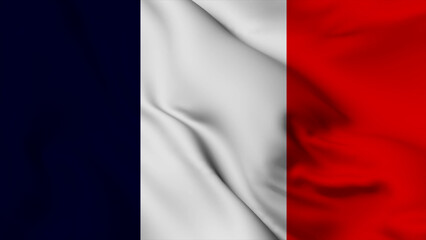 France Realistic waving flag background. France Independence Day flag icon. Seamless looping animation render image. Waving colorful realistic my country flag graphics photos.