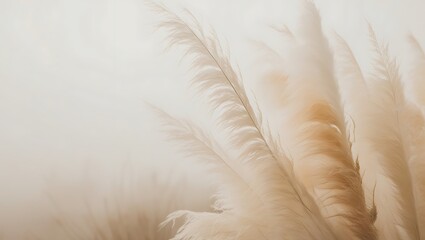 Fototapeta premium Delicate Beige Pampas Grass Feathery Texture