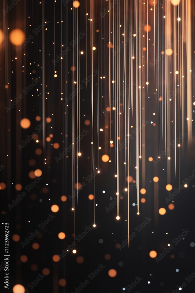 Poster sparkling golden lights create a mesmerizing effect in an abstract background design