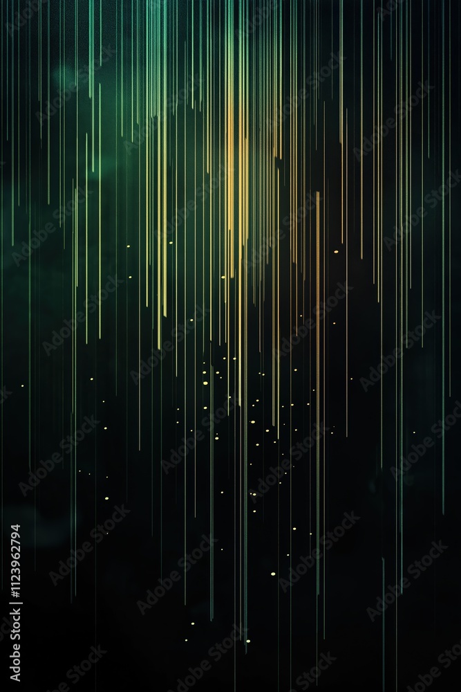 Poster vertical lines of light create a mesmerizing visual effect in a dark background