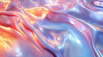 Abstract flowing fabric with vibrant colors and reflections.
