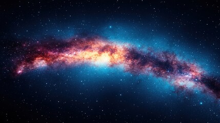 Obraz premium A vibrant depiction of a galaxy, showcasing cosmic colors and stellar formations.