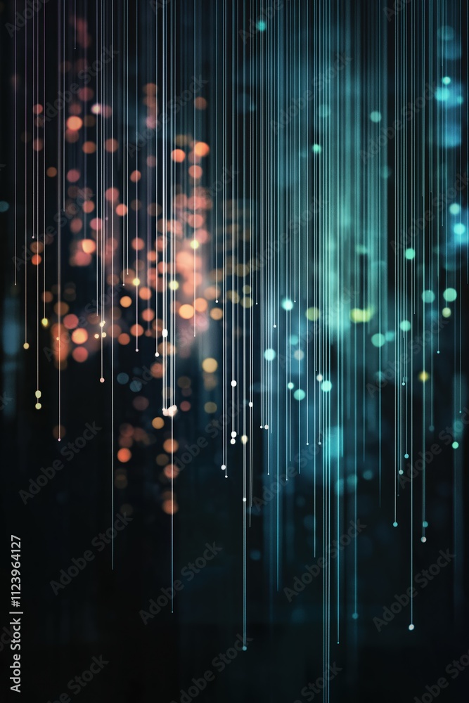 Poster abstract lights create a mesmerizing display of color and movement in a dark environment