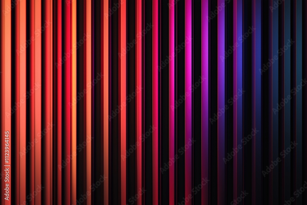 Poster colorful vertical lines create an abstract pattern in a vibrant display of light and shadows