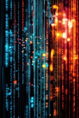 Abstract representation of digital data streams with vibrant colors and patterns