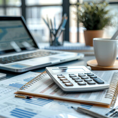 accountant might use in their daily work, modern office environment