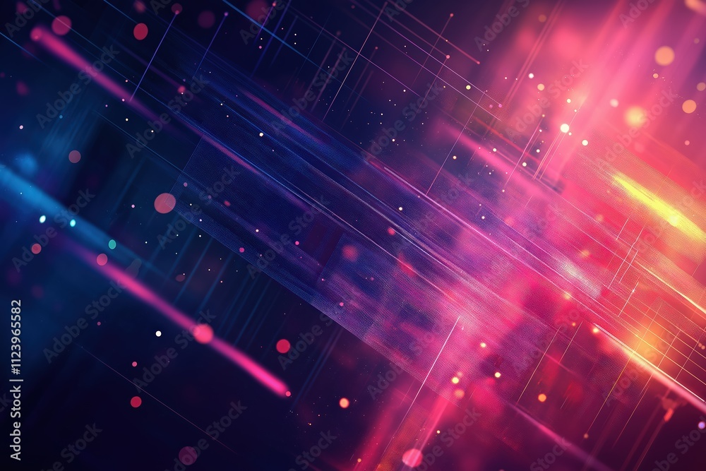 Poster vibrant abstract design with warm and cool colors creating a dynamic visual experience