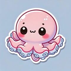 Obraz premium Kawaii Dumbo Octopus Sticker