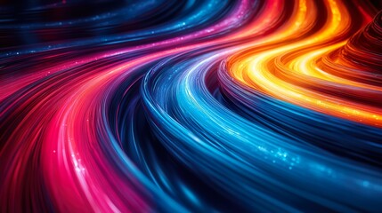 Fototapeta premium luminous light trails, multicolor tones, dark environment, minimalistic style, bold and creative branding concept.