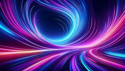Obraz premium Abstract swirling lines of vibrant blue, purple, and pink light.
