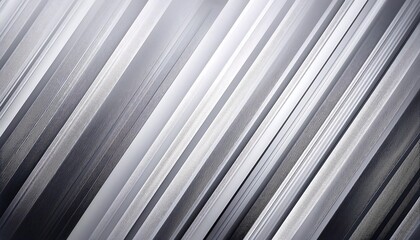 Obraz premium Diagonal lines in varying shades of gray and white create a striped abstract background.