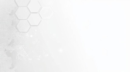 White 3D Hexagons Hight Technology Minimalist Abstract Background