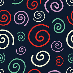 Naklejka premium Spiral Vector Seamless Pattern illustration for Print, Wallpaper, Decoration.
