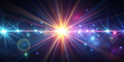 Fototapeta premium Glistening optical lens flares creating a stunning display of lights , glowing, shimmering, reflections, flare