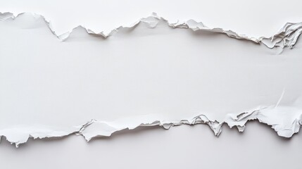 Fototapeta premium A torn piece of white paper revealing a clean surface beneath.