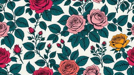 seamless pattern with roses