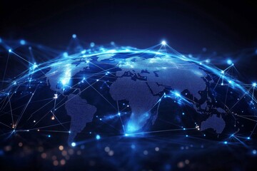 Illustration of a blue horizon symbolizing global connections.