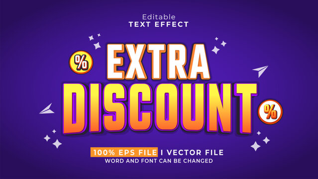 editable extra discout text effect.typhography logo