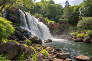 Waterfall Bliss Nature's Cascading Symphony